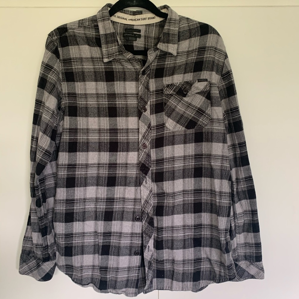 O’Neill | Men’s Large Gray & Black flannel